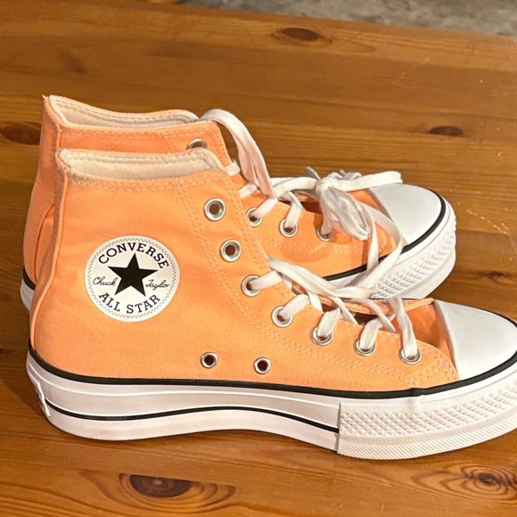 Converse Women's Orange High-Top Sneakers - Picture 4 of 10